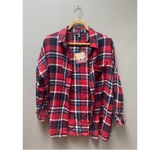 Missguided red check oversized flannel